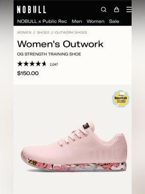 NOBULL Women's Outwork Training Shoe - Light Pink with Floral Sole